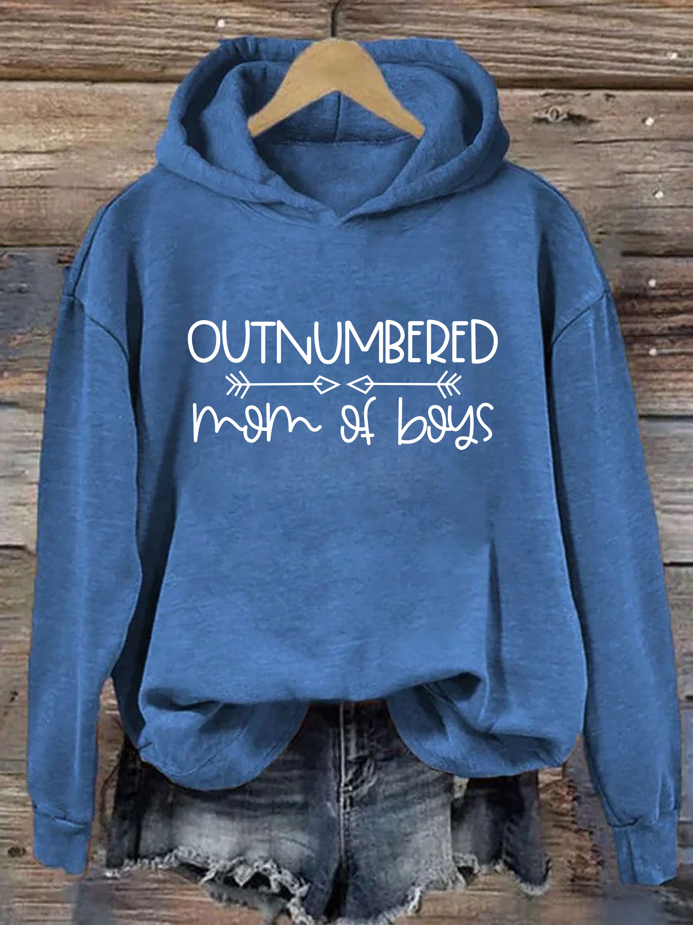 Outnumbered Mom Of Boys Hoodie
