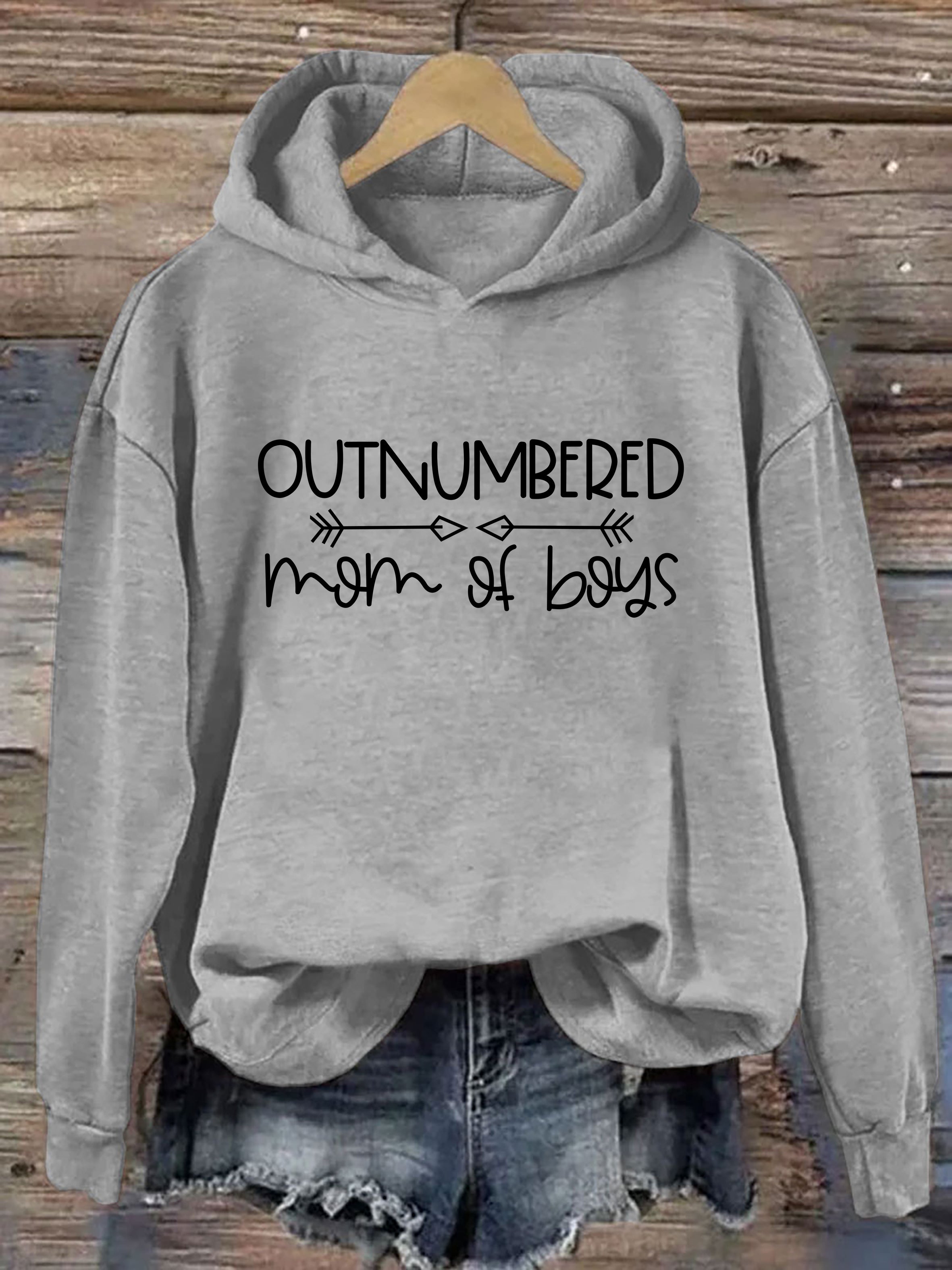 Outnumbered Mom Of Boys Hoodie