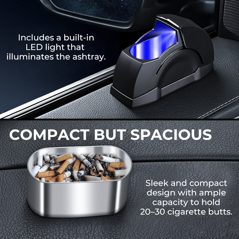 Windproof Car Door Ashtray with LED Light