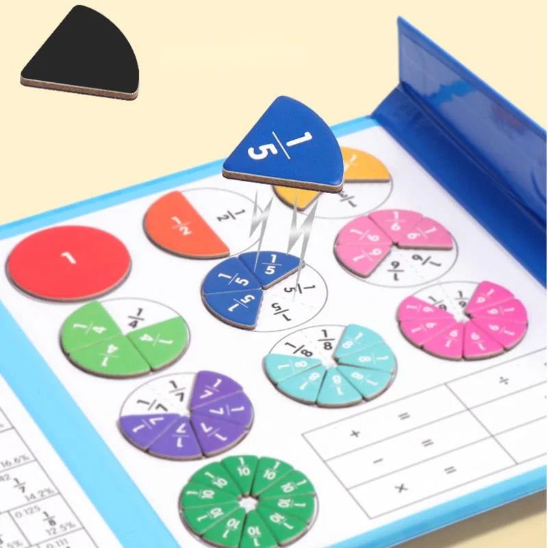 🔥Hot Sale - 50% OFF🏅Montessori Magnetic Book Fraction Puzzle