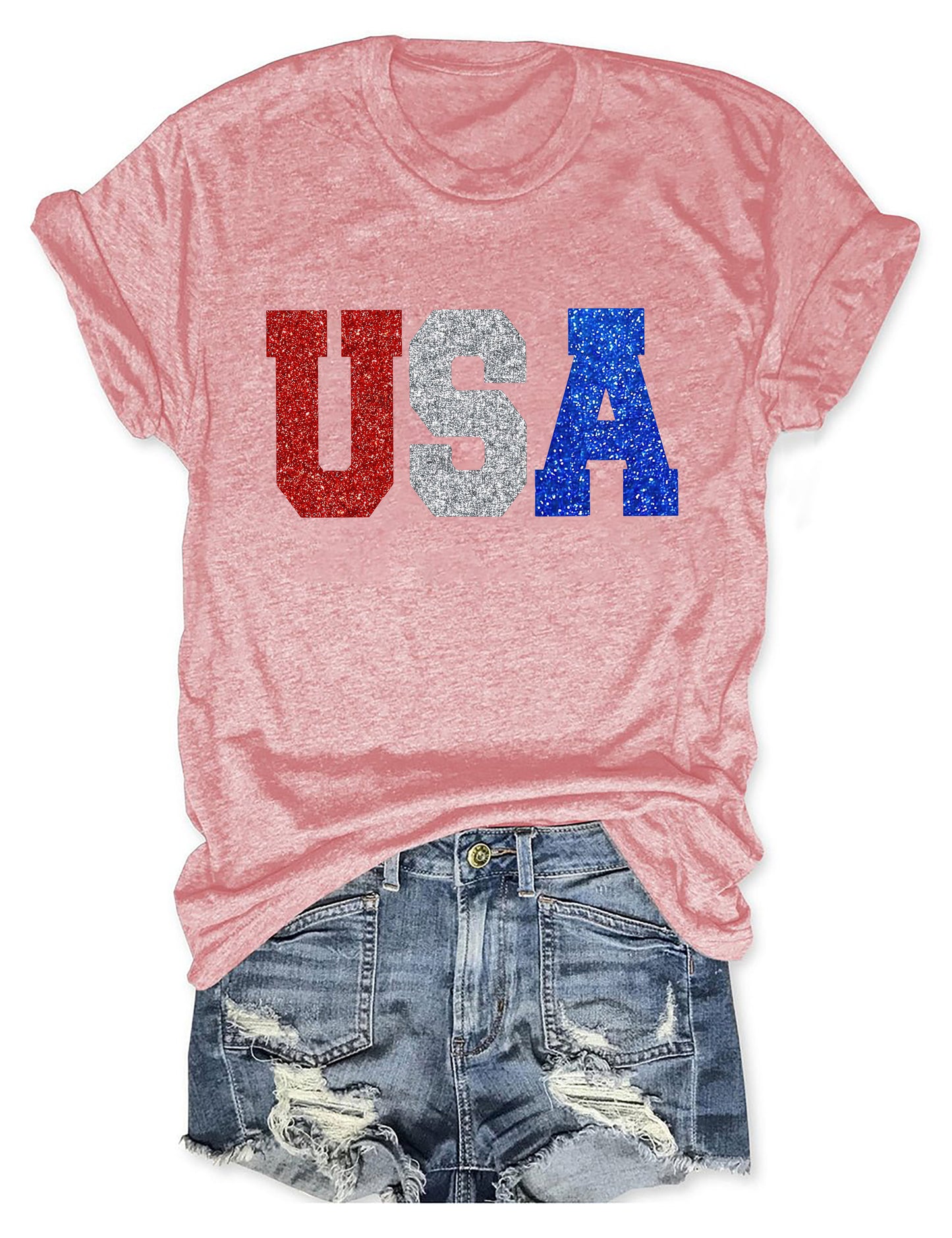 Glitter USA 4th Of July T-shirt