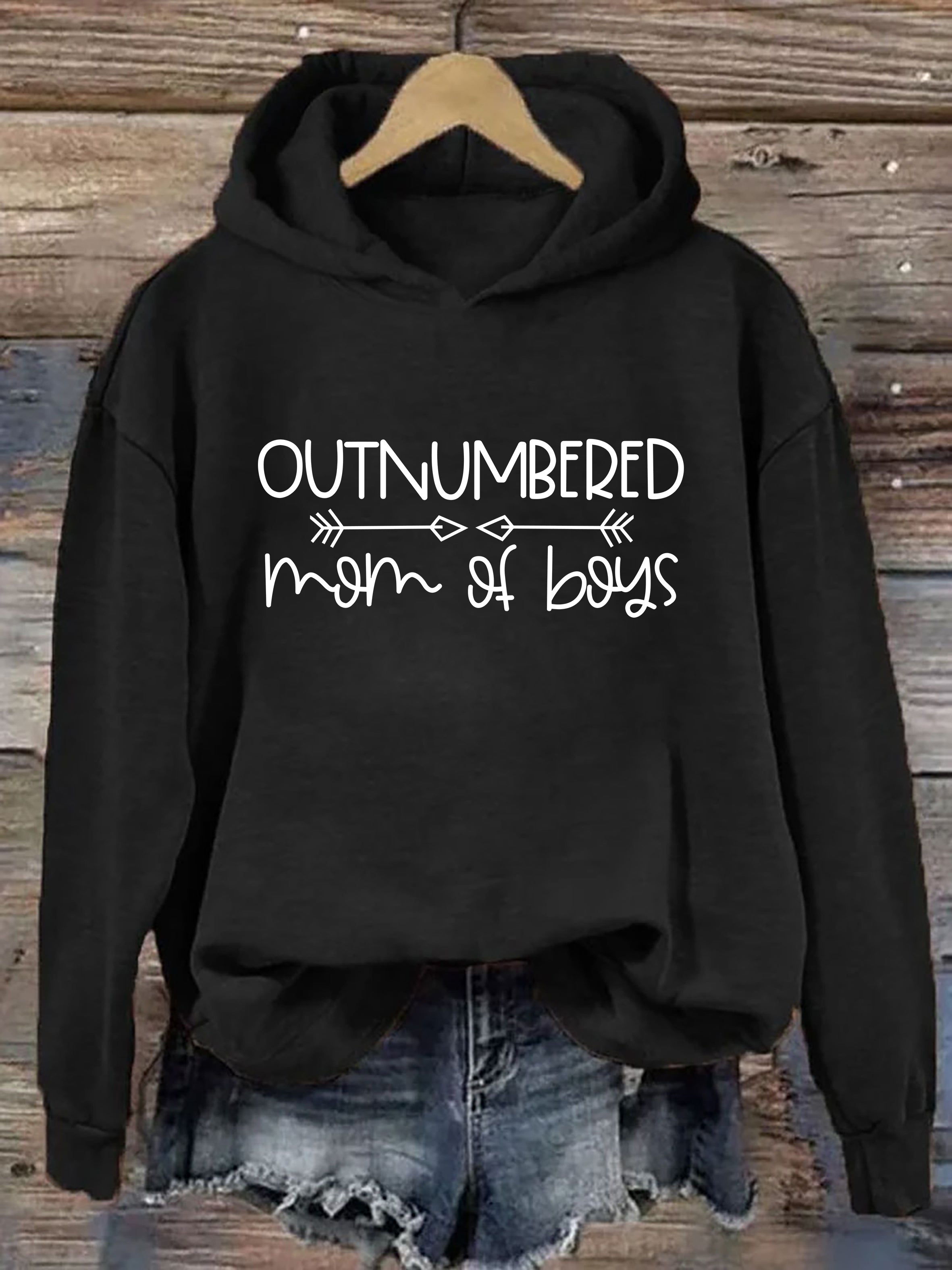 Outnumbered Mom Of Boys Hoodie