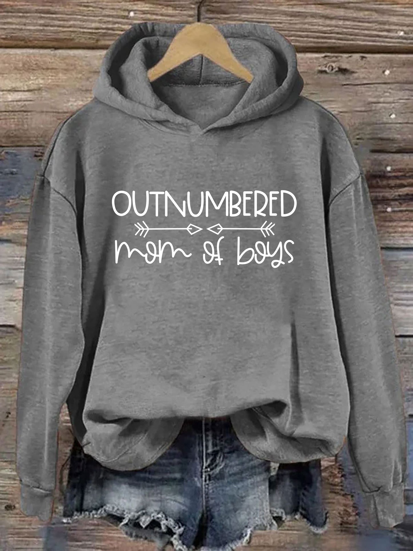 Outnumbered Mom Of Boys Hoodie