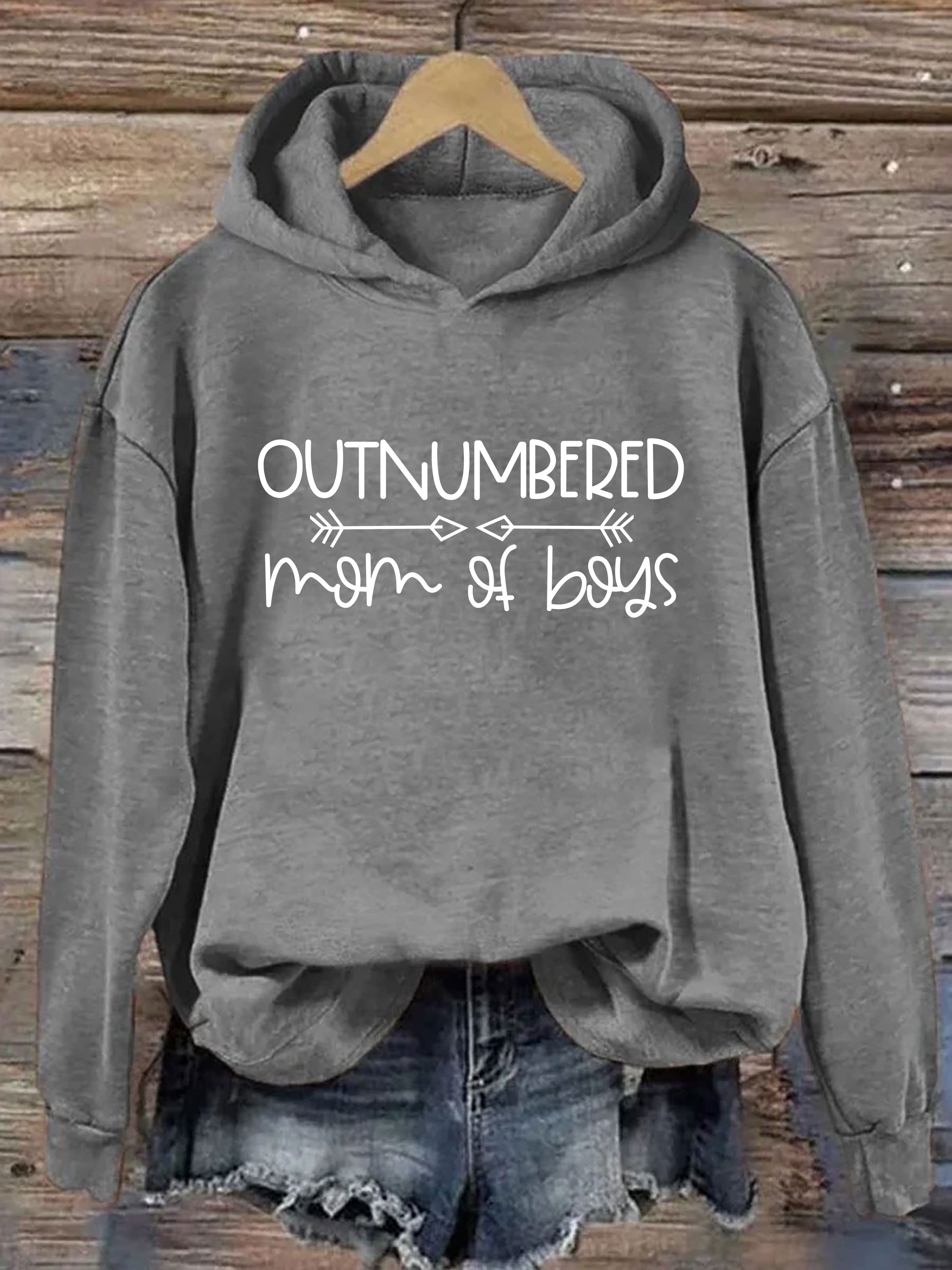 Outnumbered Mom Of Boys Hoodie