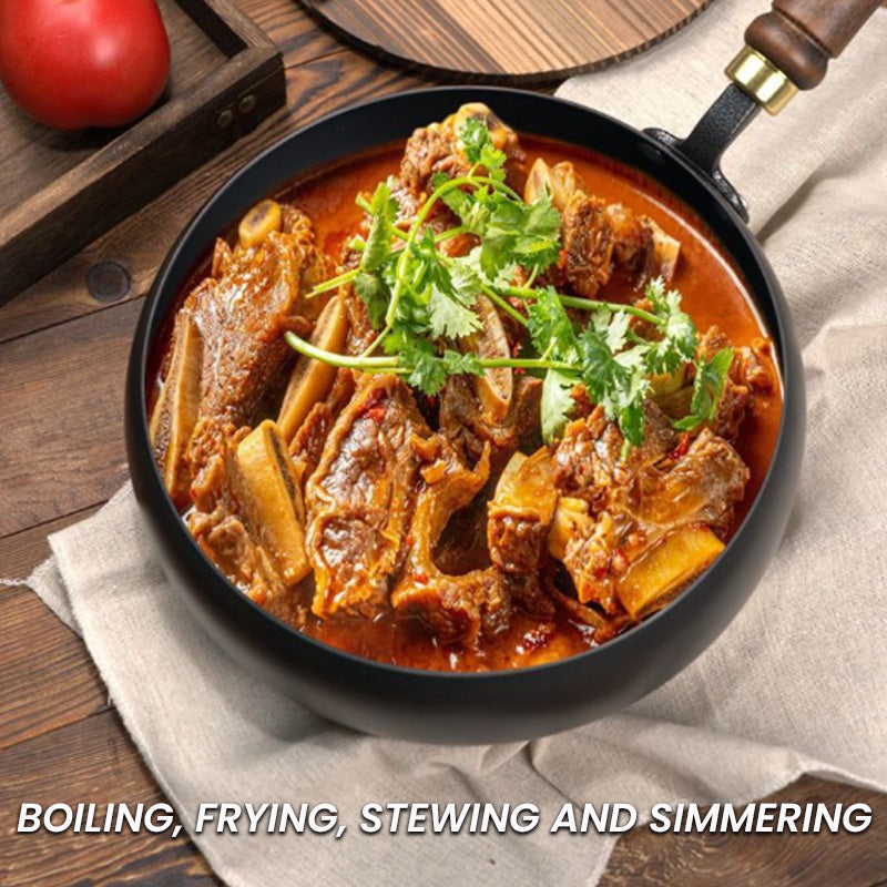 🍳Uncoated Thick Iron Pot