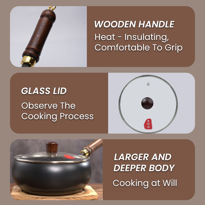 🍳Uncoated Thick Iron Pot