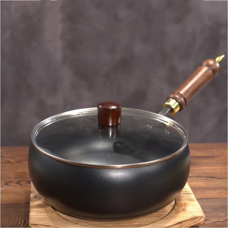 🍳Uncoated Thick Iron Pot