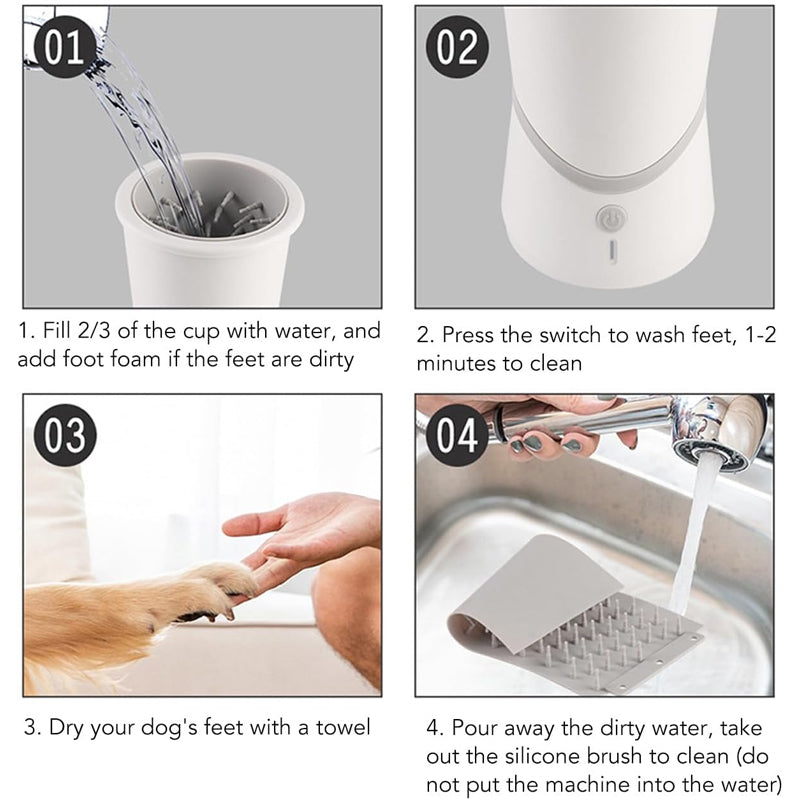 🐾 Intelligent Rotating Pet Paw Scrubber 🌿