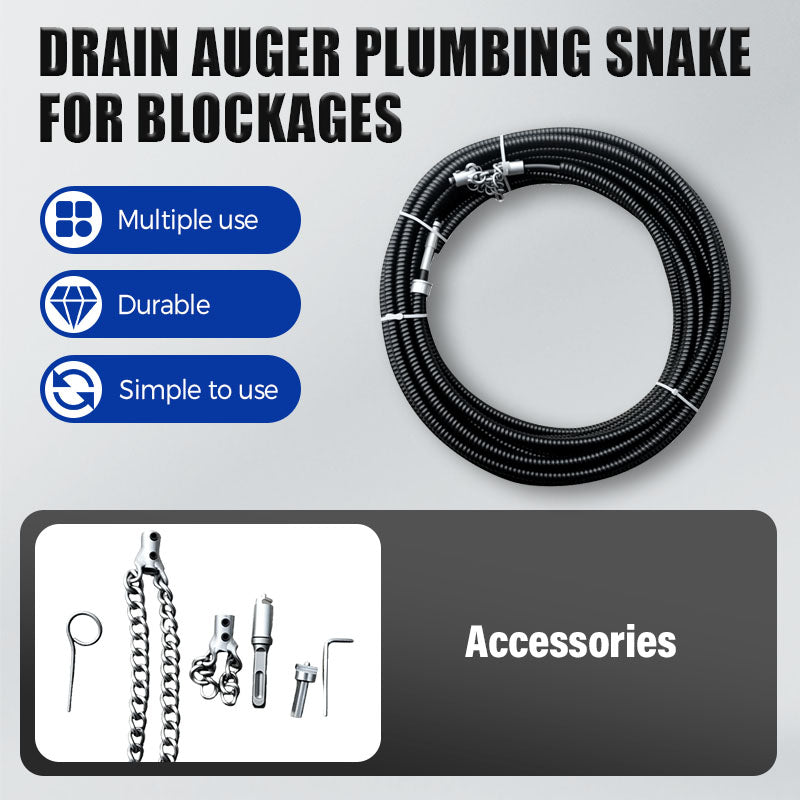 Drain Auger Plumbing Snake for Blockages