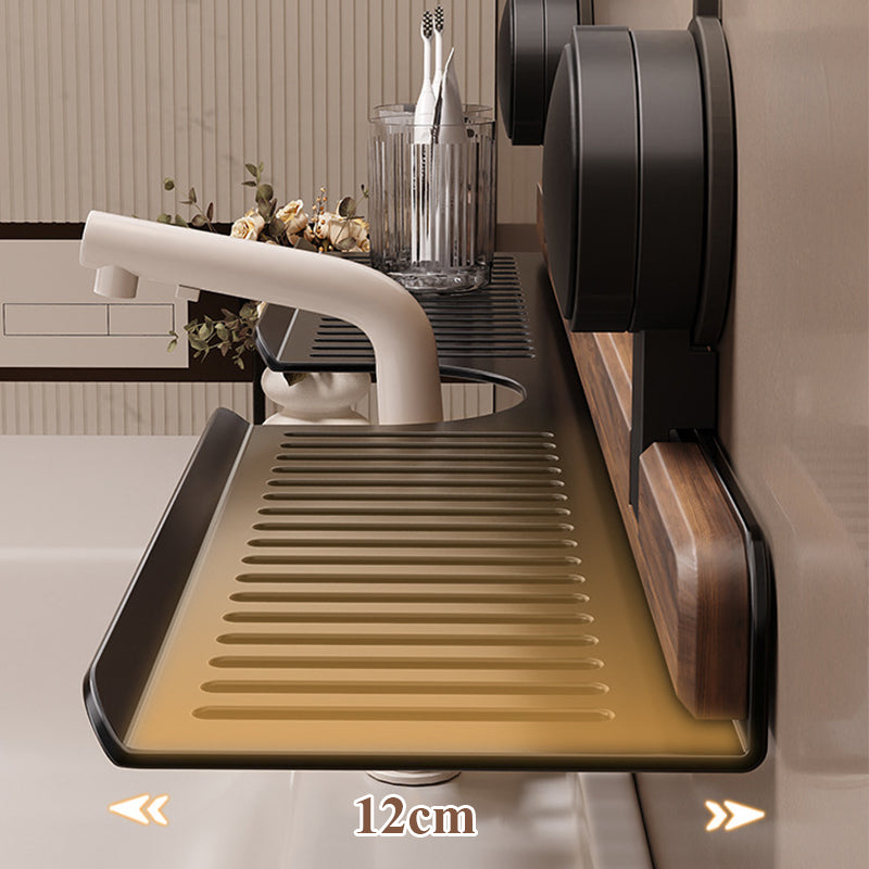 💥 Walnut Suction Cup Bathroom Shelf