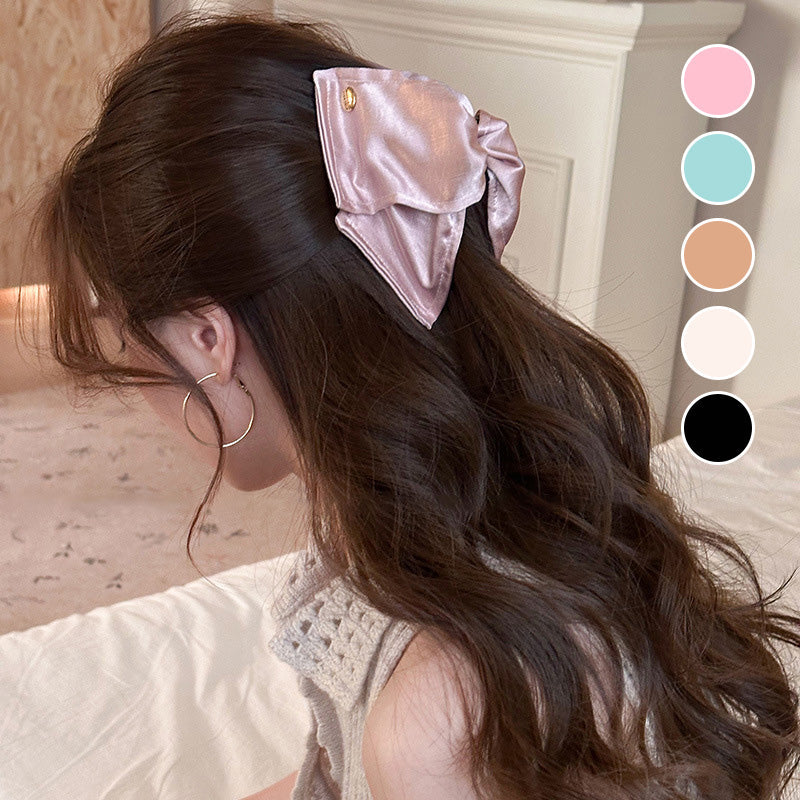 Large Satin Bow Hair Clip