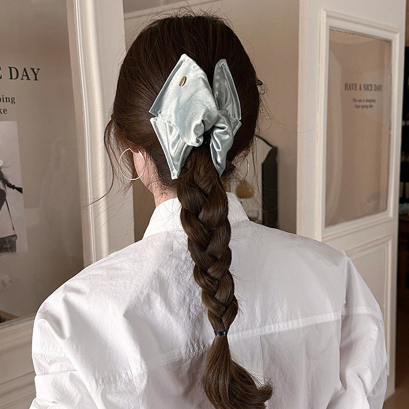 Large Satin Bow Hair Clip