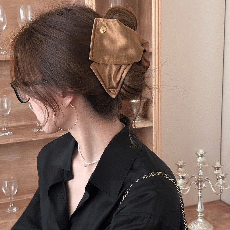 Large Satin Bow Hair Clip