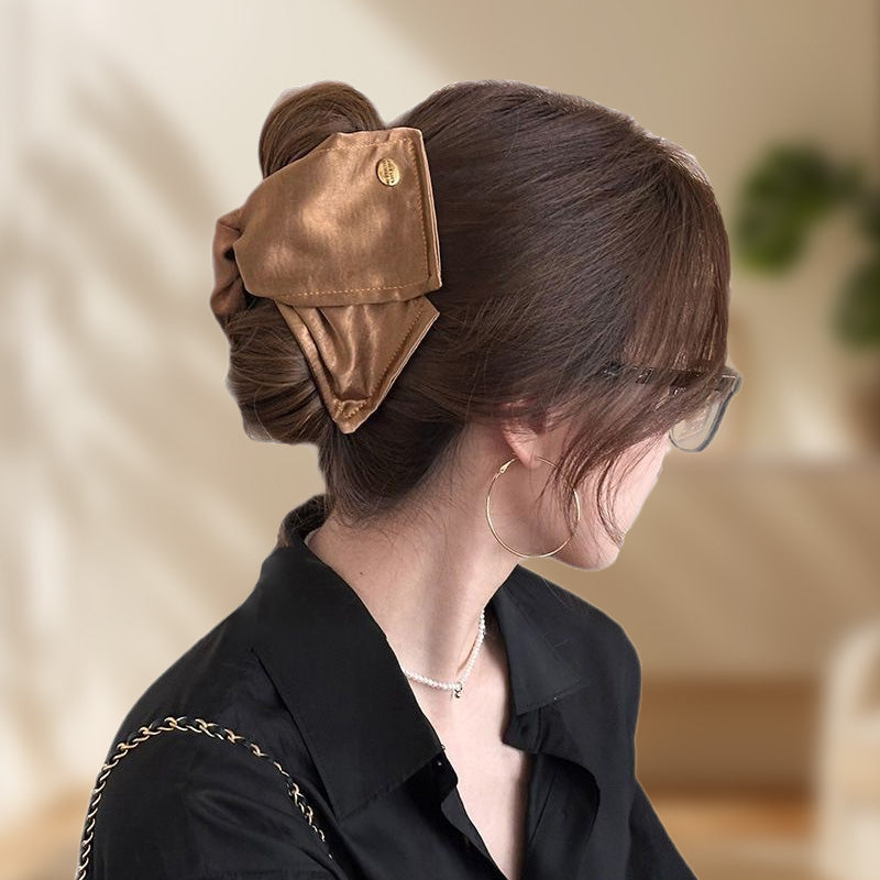 Large Satin Bow Hair Clip