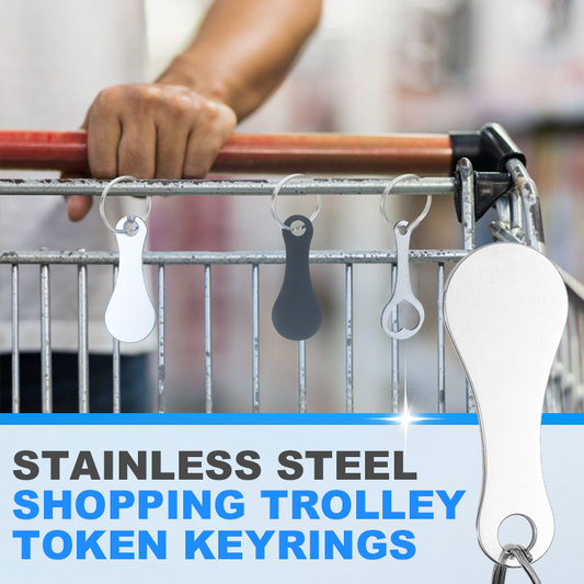 🔑🛍️2 Pieces Stainless Steel Shopping Trolley Token Keyrings