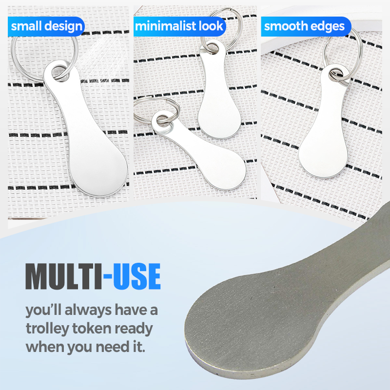 🔑🛍️2 Pieces Stainless Steel Shopping Trolley Token Keyrings
