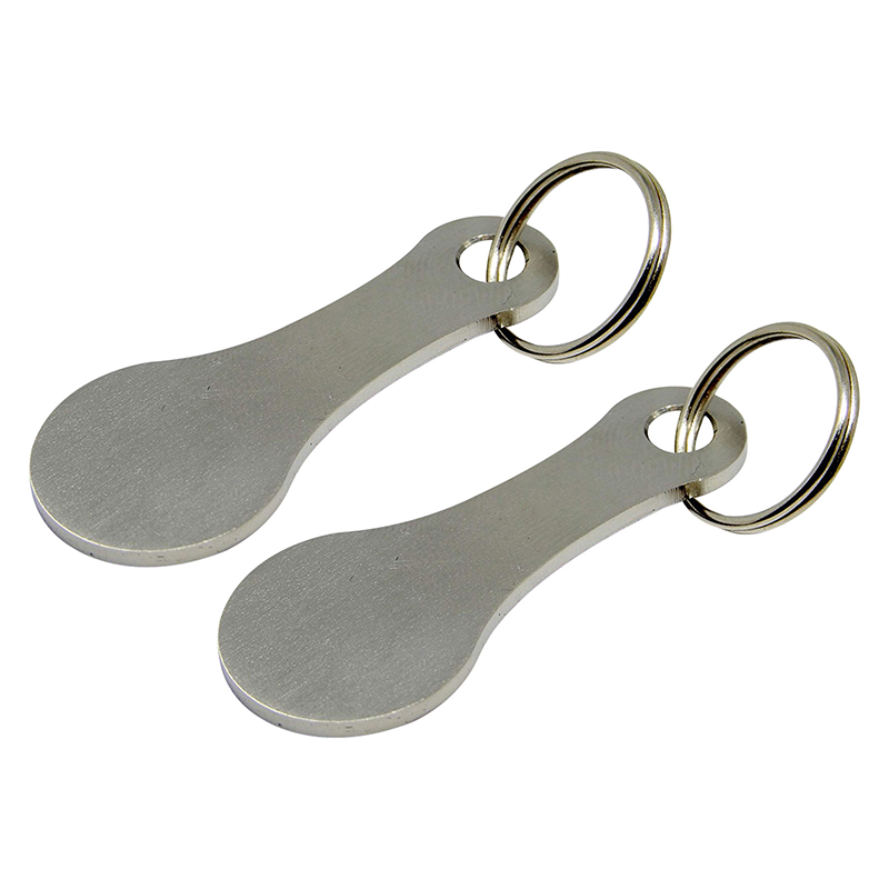🔑🛍️2 Pieces Stainless Steel Shopping Trolley Token Keyrings
