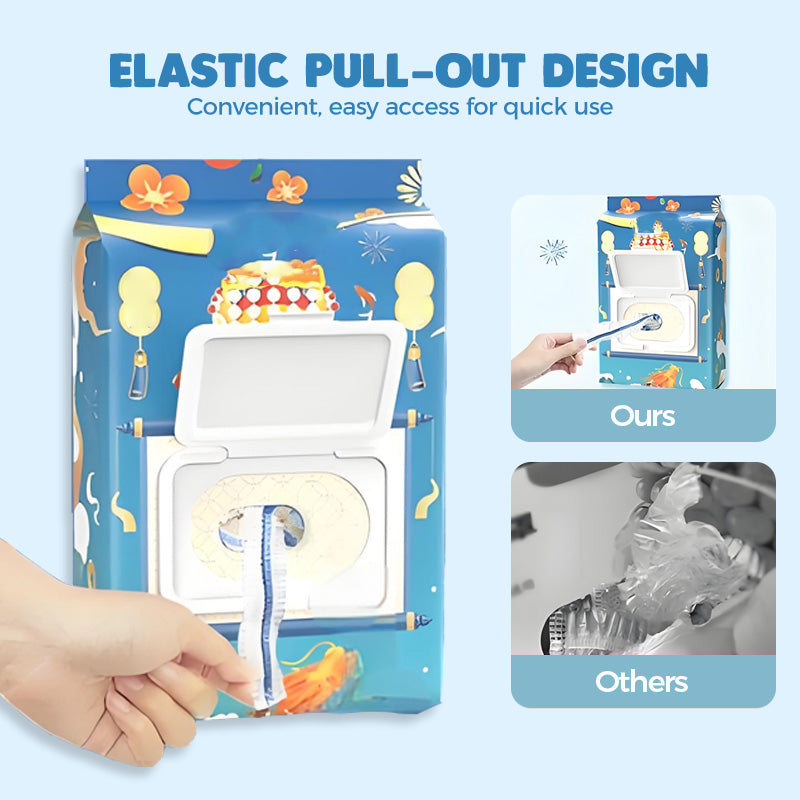 Pull-Out Elasticated Disposable Plastic Wrap