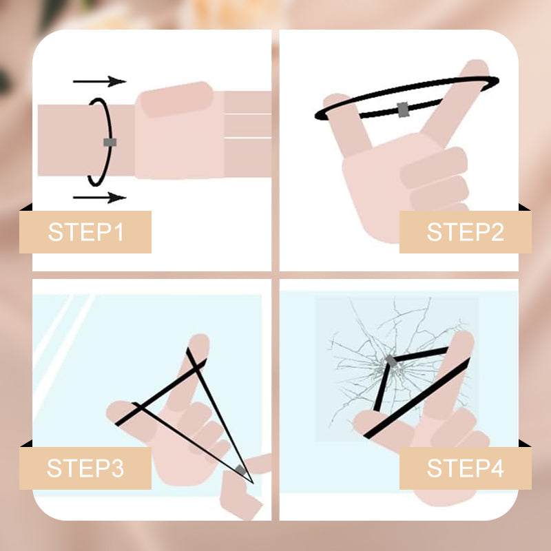 Tungsten Carbide Compact Glass-Breaking Survival Wristband