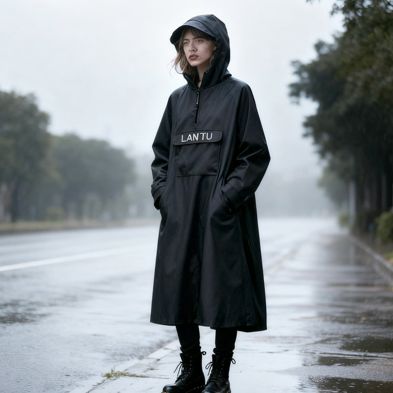 Waterproof Long Raincoat with Hood for Scooter