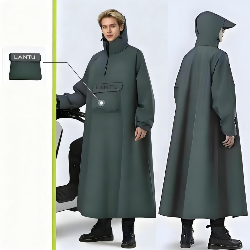 Waterproof Long Raincoat with Hood for Scooter
