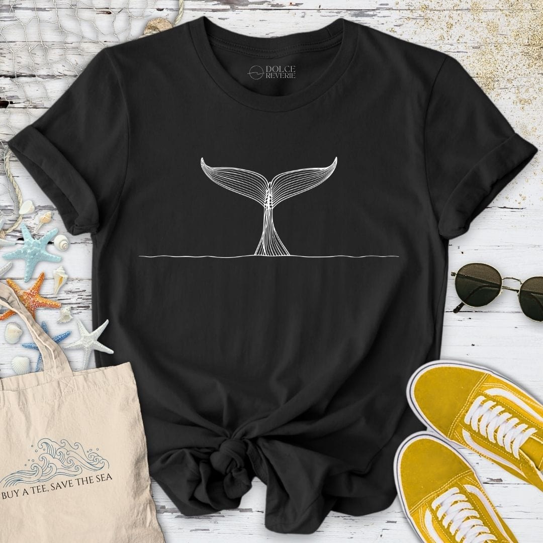 Whale Tail Line Art T-Shirt