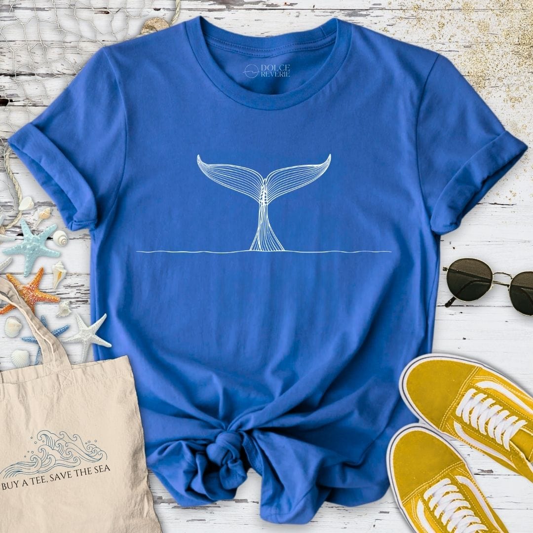 Whale Tail Line Art T-Shirt