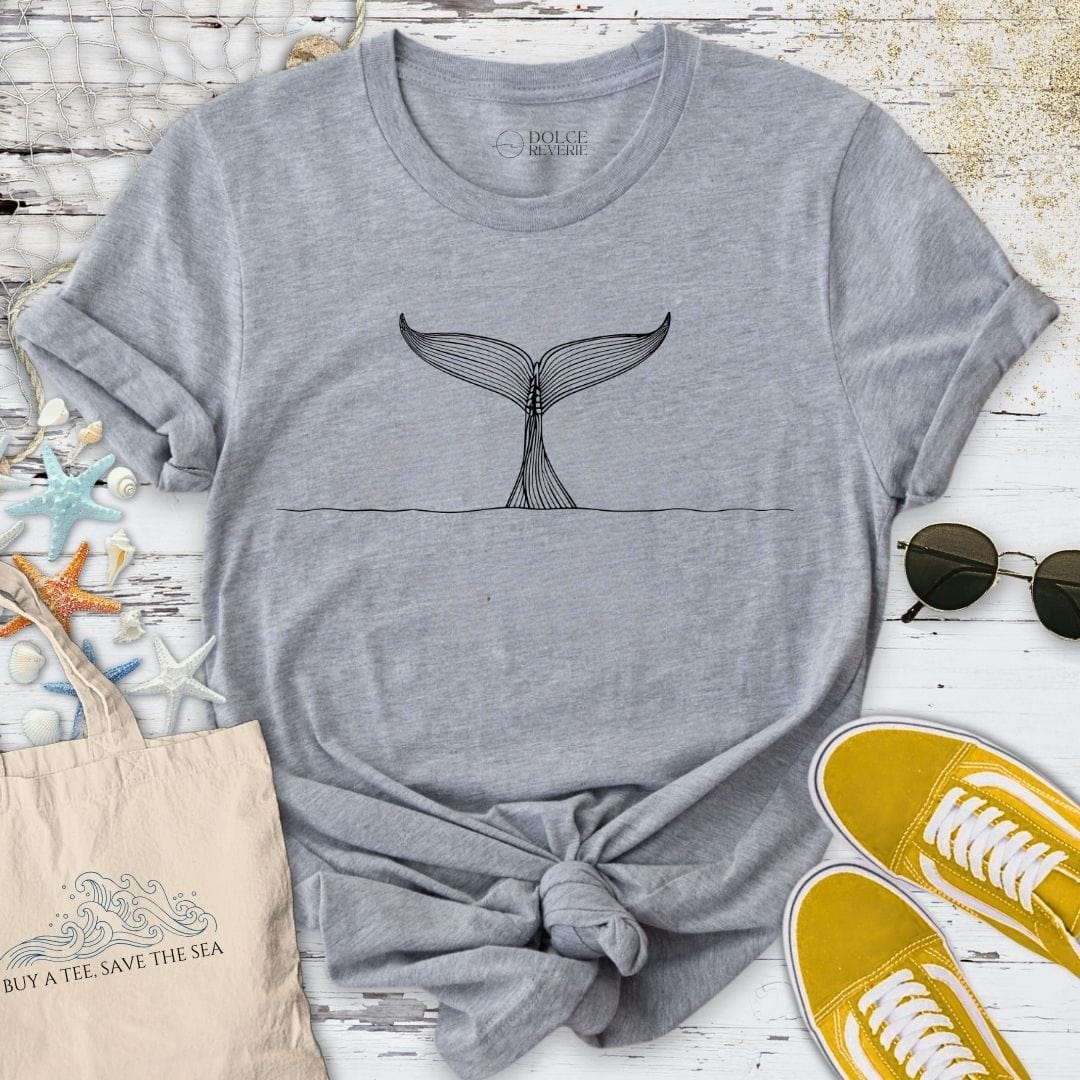 Whale Tail Line Art T-Shirt
